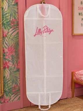 New Lilly Pulitzer Extra Long Garment Bag White Travel Dress Cover